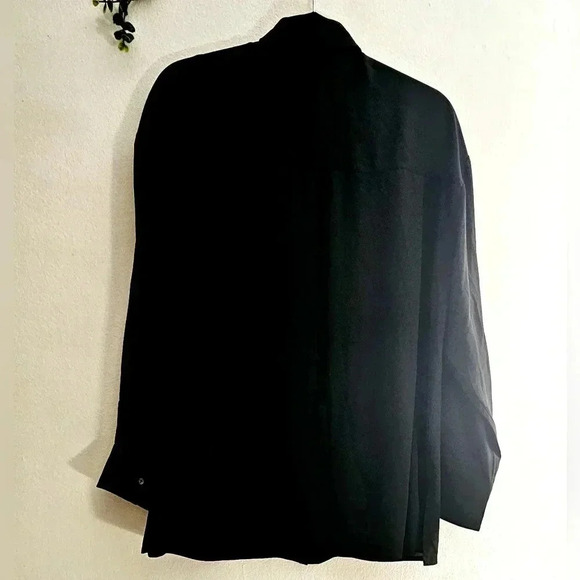 Babaton Aritzia Notion Button  Down long Sleeve Oversized Black Shirt top… - Picture 6 of 10